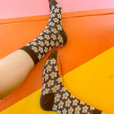 Daisy Socks in Chocolate