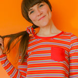 Tomato Stripe Scrunchie