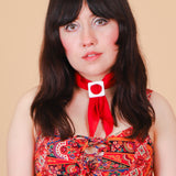 Square Scarf Slide in White