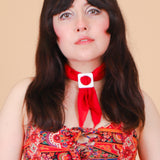Square Scarf Slide in White