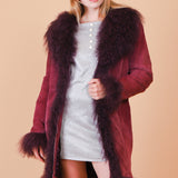 Vintage 1970's Killer Queen Violet Suede Fur Coat