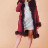 Vintage 1970's Killer Queen Violet Suede Fur Coat