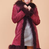Vintage 1970's Killer Queen Violet Suede Fur Coat