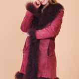 Vintage 1970's Killer Queen Violet Suede Fur Coat