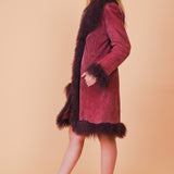 Vintage 1970's Killer Queen Violet Suede Fur Coat