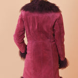 Vintage 1970's Killer Queen Violet Suede Fur Coat