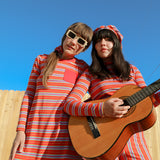 Tomato Stripe Mini-Dress - size: XS