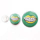 Say Cheese Button in Green